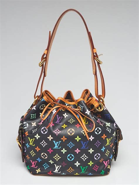 louis vuitton black monogram multicolore petit noe bag